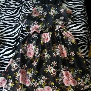 Emerald Sundae black floral ruffled dress